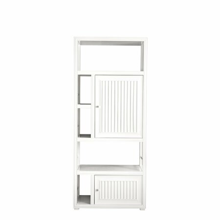 JAMES MARTIN VANITIES Athens 30in Double-Sided Linen Cabinet, Glossy White E645-BLC30-GW